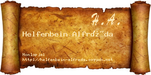 Helfenbein Alfréda névjegykártya